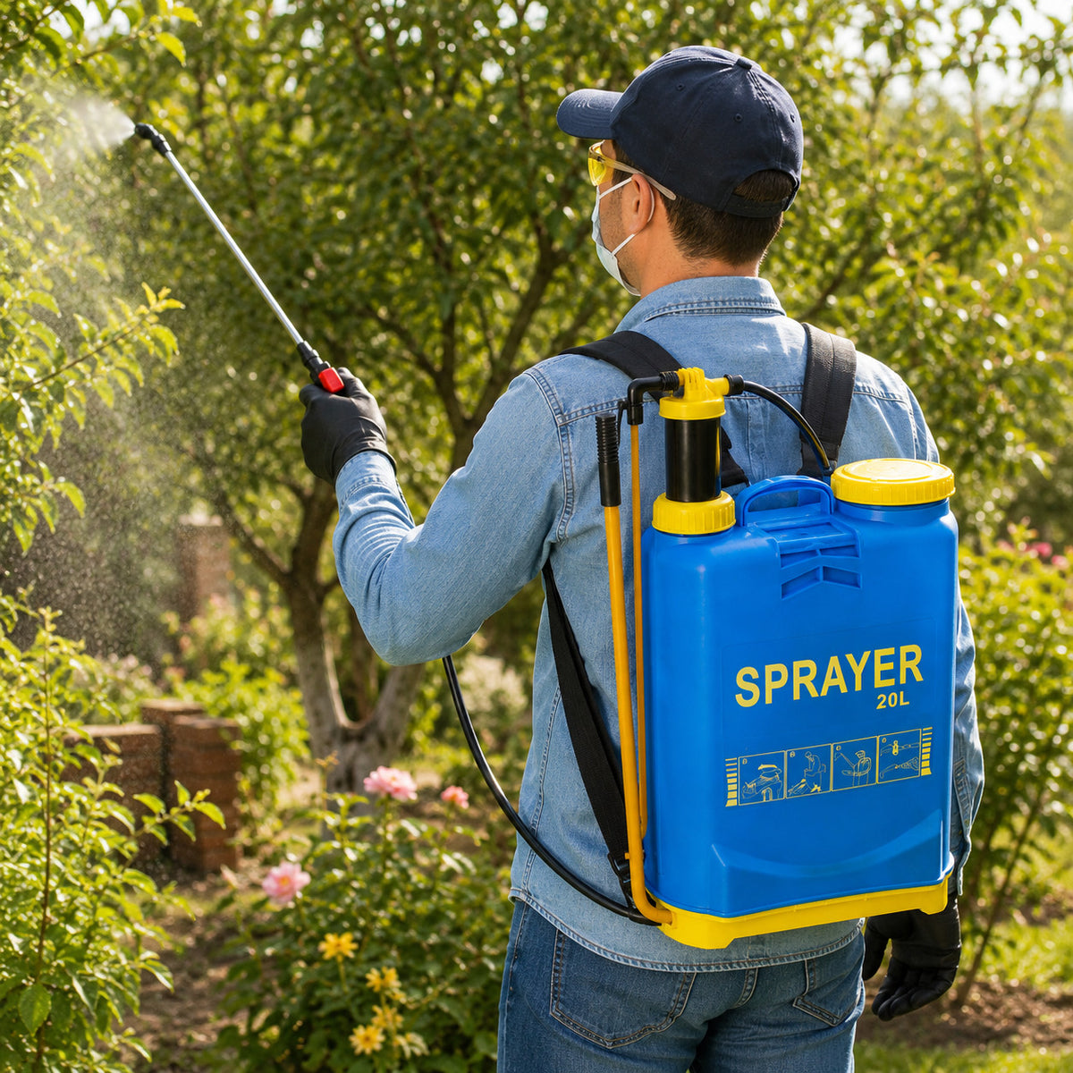 POMPA IRRORATRICE A SPALLA 20 L SPRAYER MANUALE PER GIARDINO ORTO DISERBO