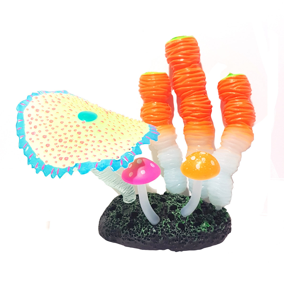DÉCORATION PLANTE CHAMPIGNONS AQUARIUM FEUILLES DE LOTUS CHAMPIGNON FLUORESCENT POISSONS