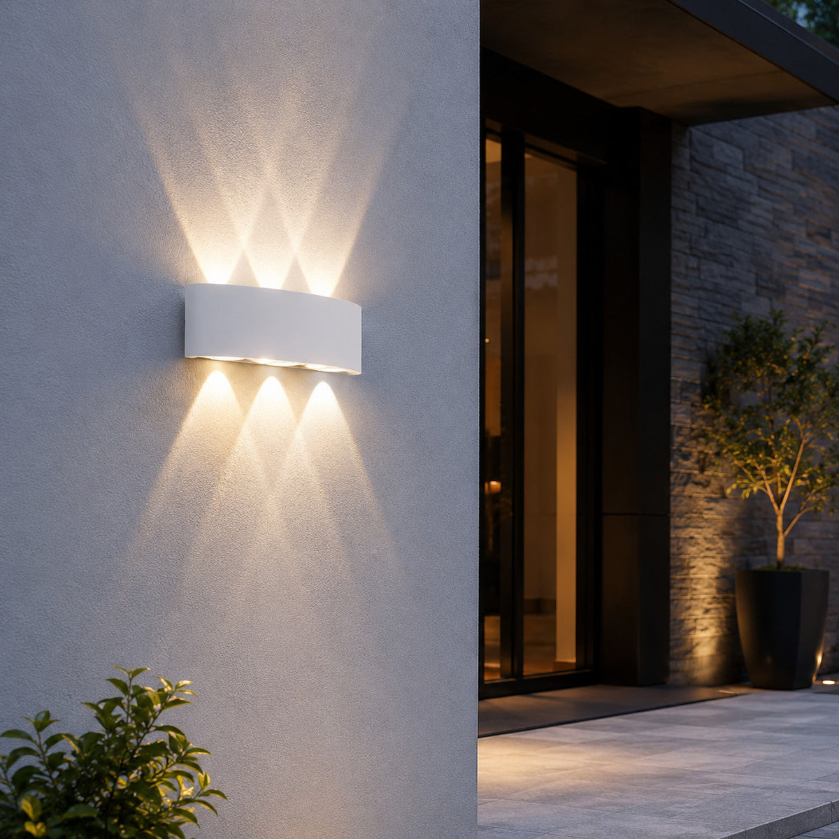 APPLIQUE LED 20W ESTERNO LAMPADA PARETE BIANCA IP65 3000K 4000K 6000K ET-31679