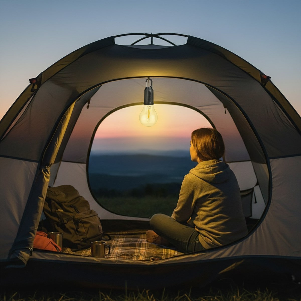 LAMPE LED CAMPING SOLAIRE USB RECHARGEABLE CROCHET PORTABLE LUMIÈRE D'URGENCE 32