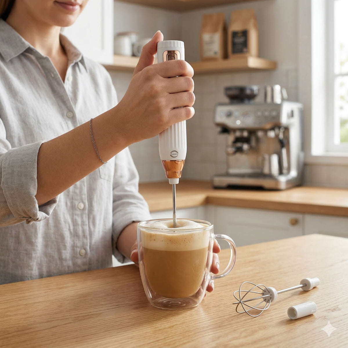 SCHIUMALATTE ELETTRICO USB 3 VELOCITA FRULLINO CAFFE' LATTE CAPPUCCINO AS-08106