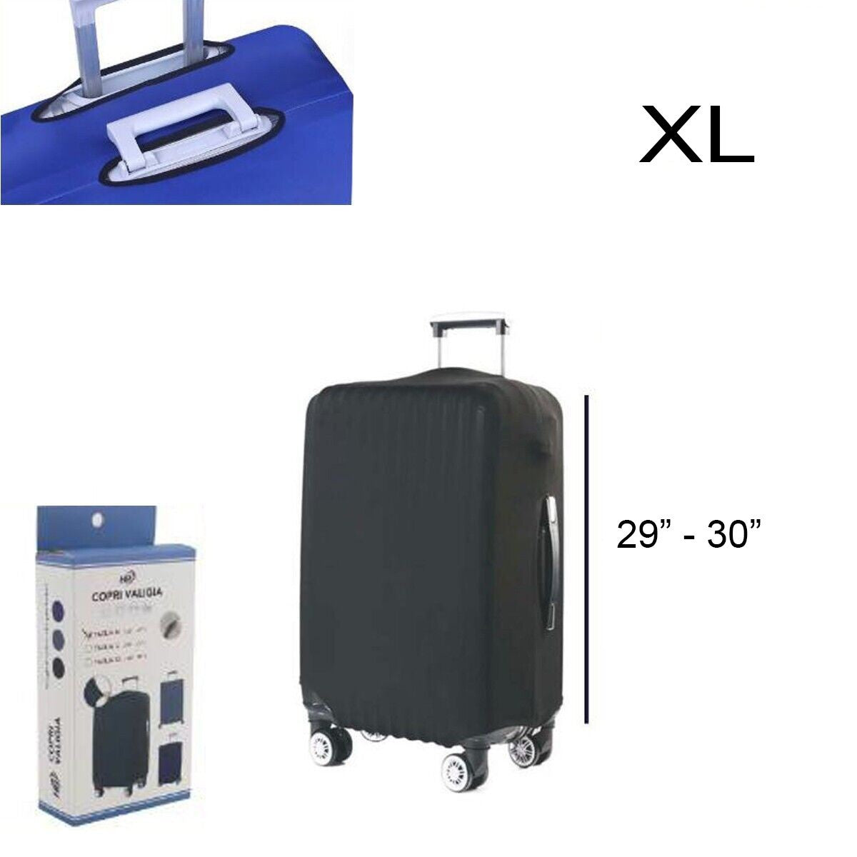 HOUSSE VALISE TROLLEY BAGAGE ÉLASTIQUE PROTECTION TAILLE XL