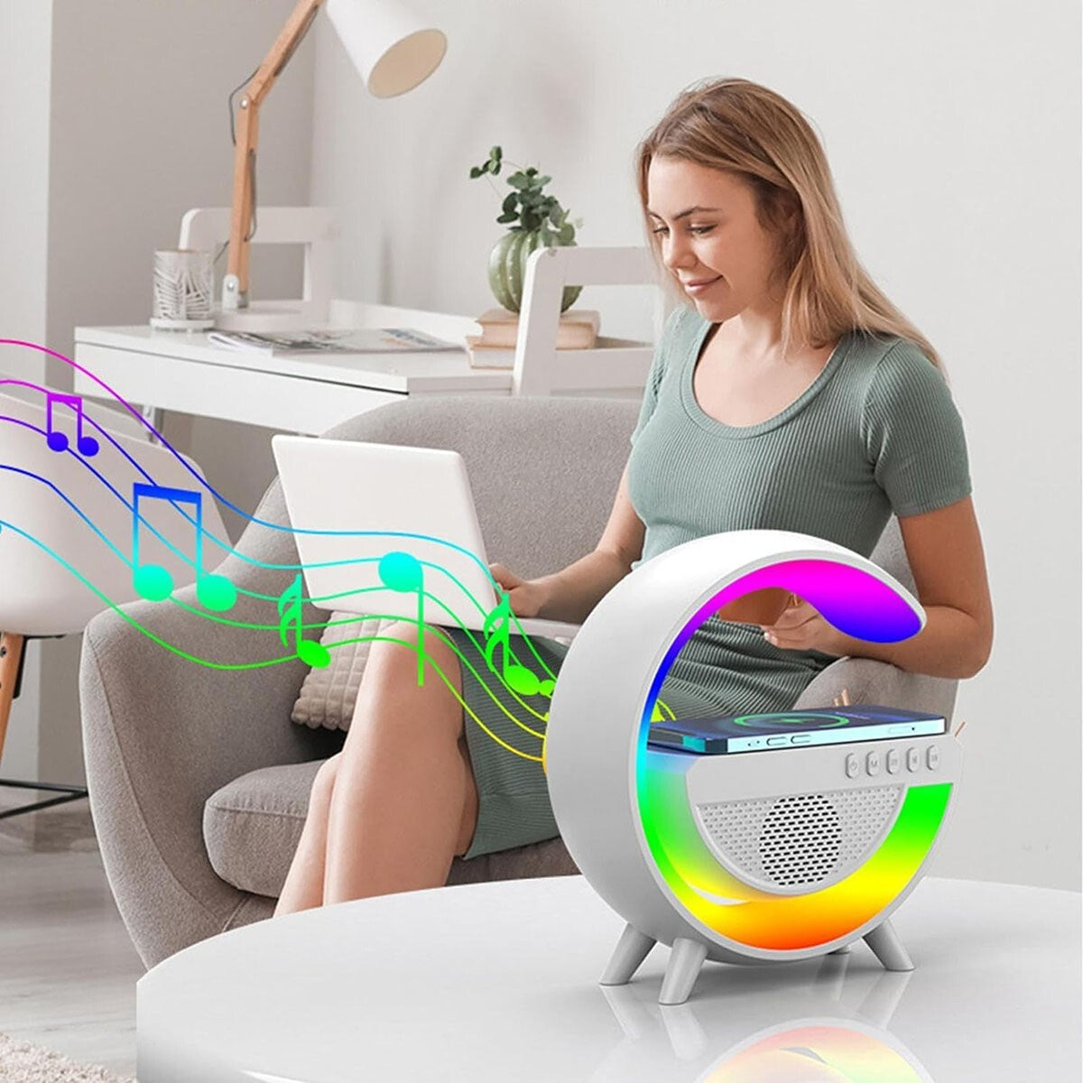 MINI LAMPADA LED RGB LCD RICARICA WIRELESS BLUETOOTH SPEAKER RICARICABILE RADIO