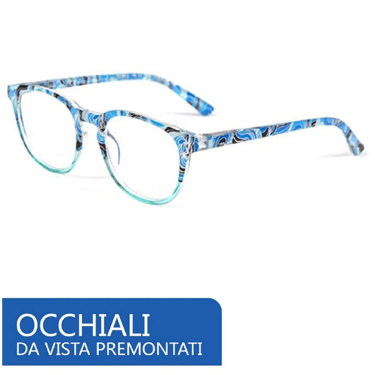 OCCHIALI DA VISTA LENTI GRADUATE LETTURA MONTATURA DONNA +1.5 GRADI AZZURRO