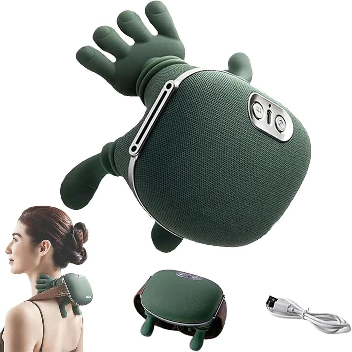MASSAGGIATORE COLLO E CERVICALE 4D SHIATSU SENZA FILI CON CALORE MODELLO MASSAGGIO DITA