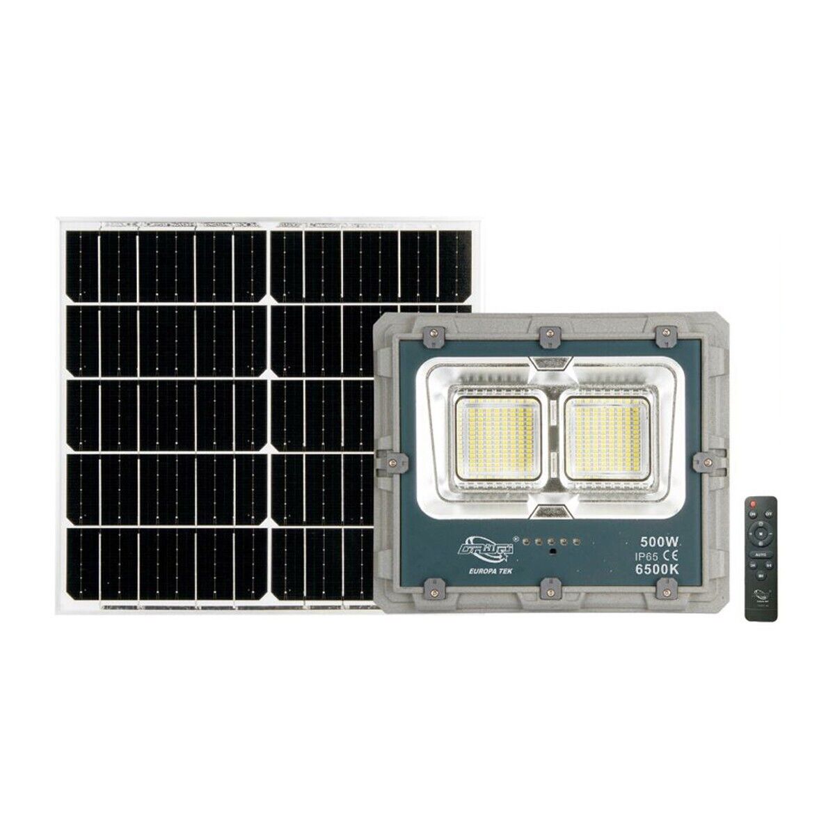 FARO LED CON PANNELLO SOLARE LUCE FREDDA FARETTO LED CASA GIARDINO ESTERNO 500W