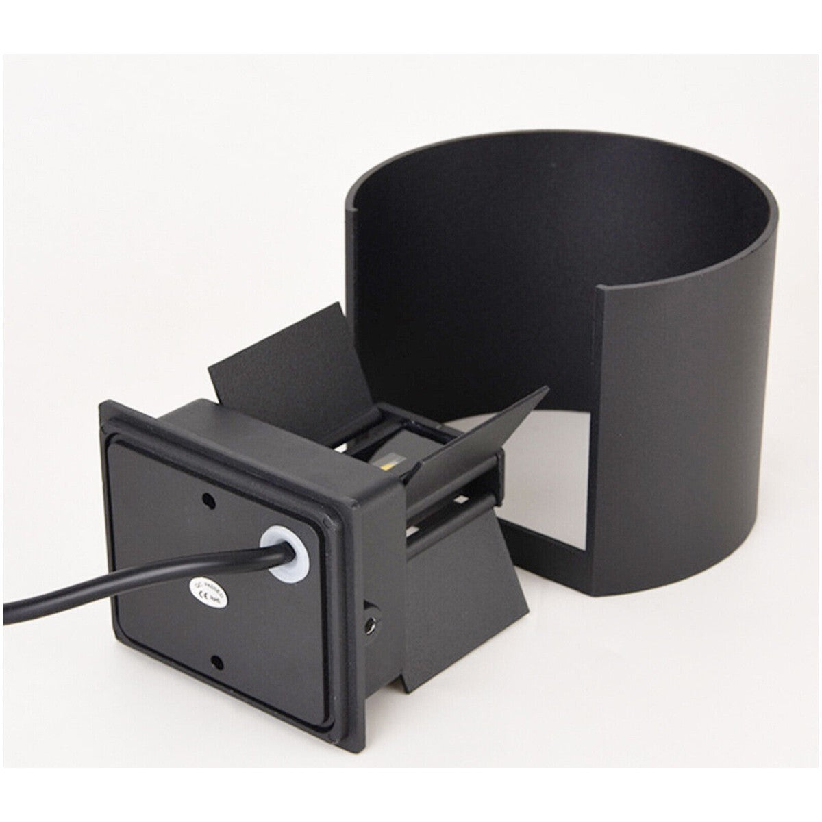 APPLIQUE LED COB LAMPADA PARETE 20W OVALE NERO LUCE CALDA INTERNO ESTERNO 19