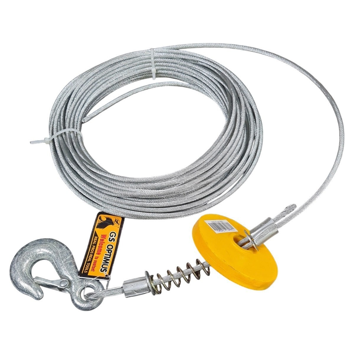 CÂBLE MÉTALLIQUE GALVANISÉ TREUIL REMORQUAGE CROCHET REMORQUE 20M 4MM