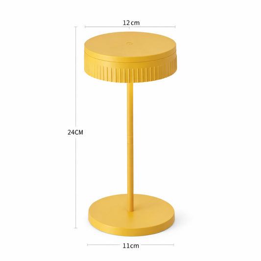 LAMPE DE TABLE LED RECHARGEABLE TACTILE USB 2000MAH DESIGN MODERNE JAUNE LPT146