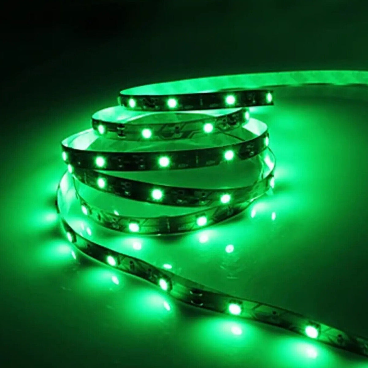 STRISCIA LED VERDE 5MT SMD 5730 ALTA LUMINOSITÀ 12V 15W BOBINA ADESIVA TE-B0489