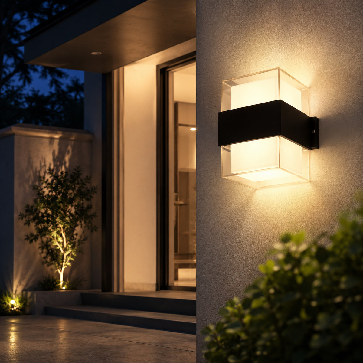 APPLIQUE LED 105W ESTERNO LAMPADA PARETE NERA IP65 3000K 4000K 6000K ET-31700