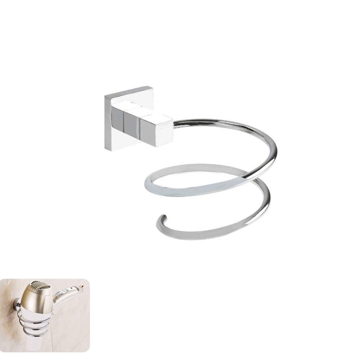 SUPPORTO BAGNO PORTA ASCIUGACAPELLI PHON DA PARETE CASA HOTEL CROMATO 03517