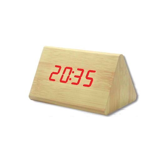 SVEGLIA OROLOGIO DIGITALE LED EFFETTO LEGNO SUONO ALLARME TEMPERATURA DATA 04905