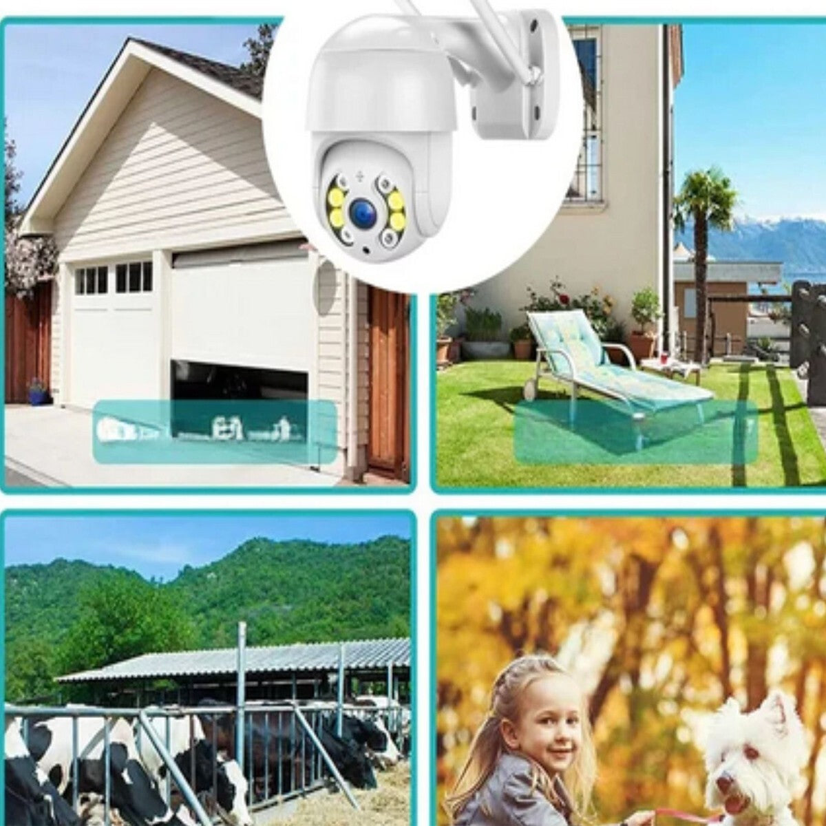 CAMÉRA VIDÉOSURVEILLANCE 8 LED WIFI 3.6MM 2 ANTENNES 12X8CM JTZ-8160QJ