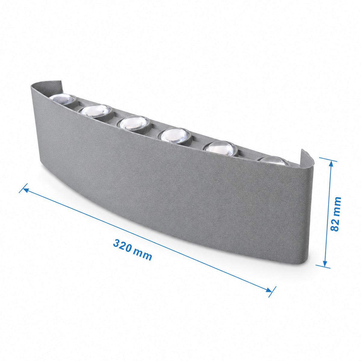 APPLIQUE LED 24W GRIGIA IP65 LAMPADA PARETE ESTERNO 3000K 4000K 6000K ET-31683