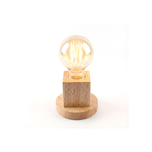 LAMPE DE TABLE BOIS E27 SOCLE CARRÉ DESIGN MODERNE DOUILLE ET-31633