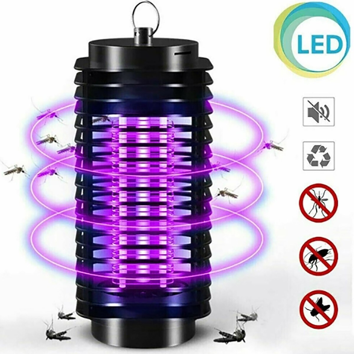 ZANZARIERA ELETTRICA ANTI ZANZARE MOSCHE LAMPADA UV LED 3W ELETTROINSETTICIDA