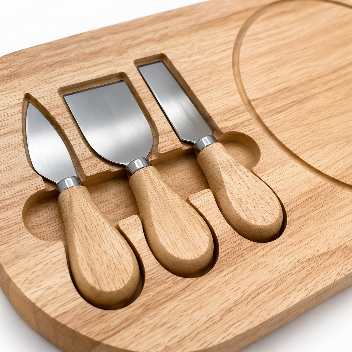 TAGLIERE LEGNO CON COLTELLI FORMAGGI SET 4 PZ TAGLIERE SERVIZIO SALUMI CUCINA