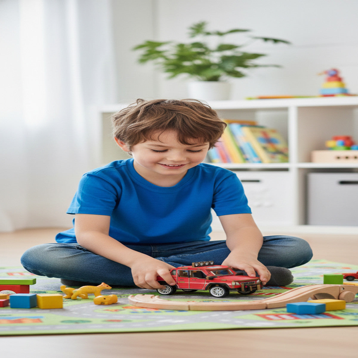 PUZZLE 3D PICKUP ROSSO AUTO LEGNO GIOCO COSTRUZIONI BAMBINI MODELLISMO 32382
