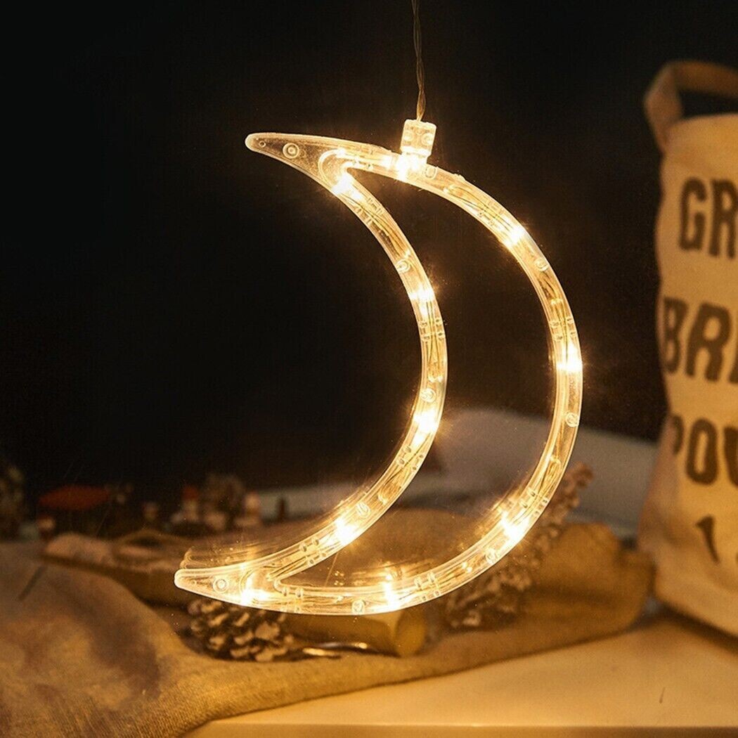 LUNE LUMINEUSE LED LUMIÈRE BLANCHE PORTE FENÊTRE VENTOUSE DÉCORATIONS NOËL