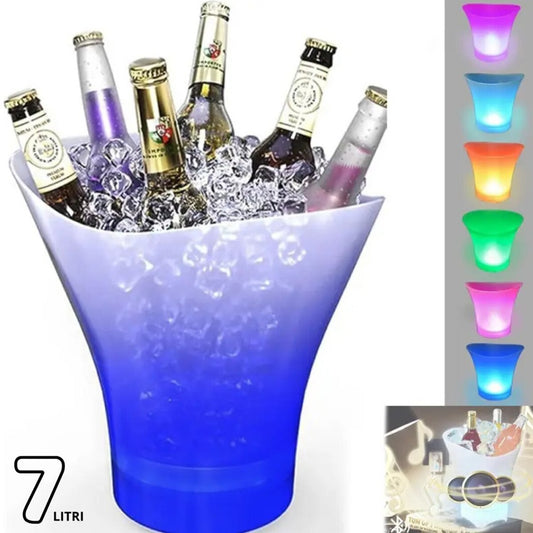 HAUT-PARLEUR BLUETOOTH SEAU À GLACE LUMIÈRES LED POUR ÉVÉNEMENTS FÊTES DISCOTHÈQUES