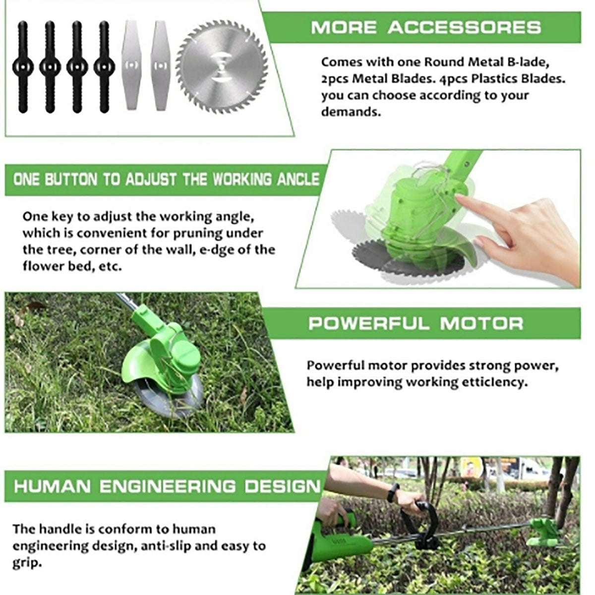 DECESPUGLIATORE TAGLIA TOSA ERBA BATTERIA RICARICABILE 21V SENZA FILI GIARDINO