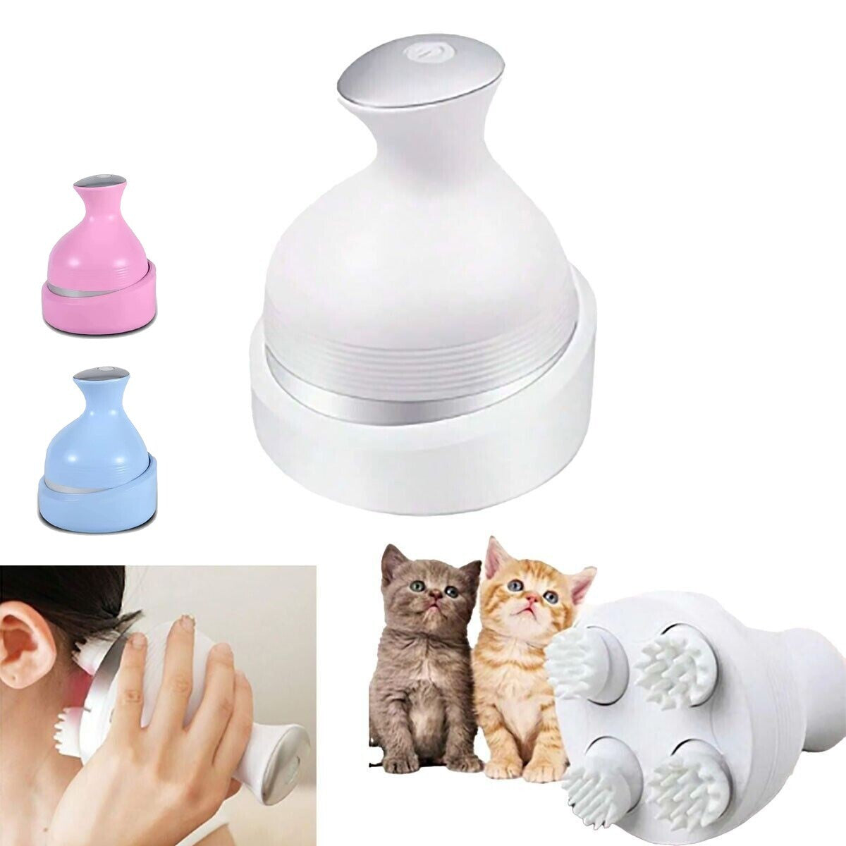 MASSEUR DE CUIR CHEVELU RECHARGEABLE TÊTE MASSAGE CHAT STRESS MZ5568