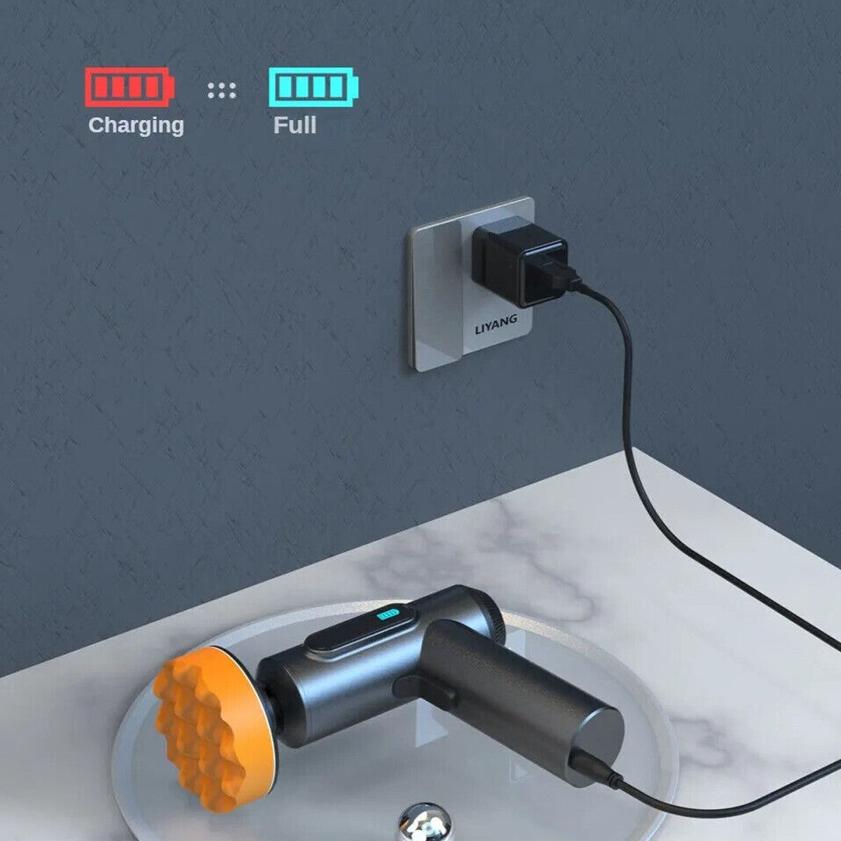 LUCIDATRICE LEVIGATRICE PISTOLA RICARICABILE PORTATILE CON DISPLAY PER AUTO