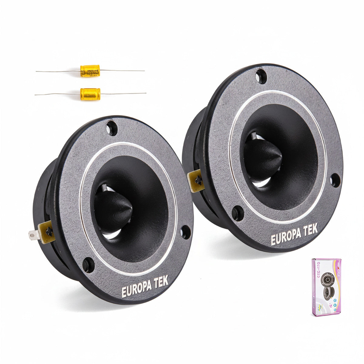 HAUT-PARLEURS AIGUS DE VOITURE 4" 300W MAX AIMANT NOIR 6.5 OZ CTC-17G