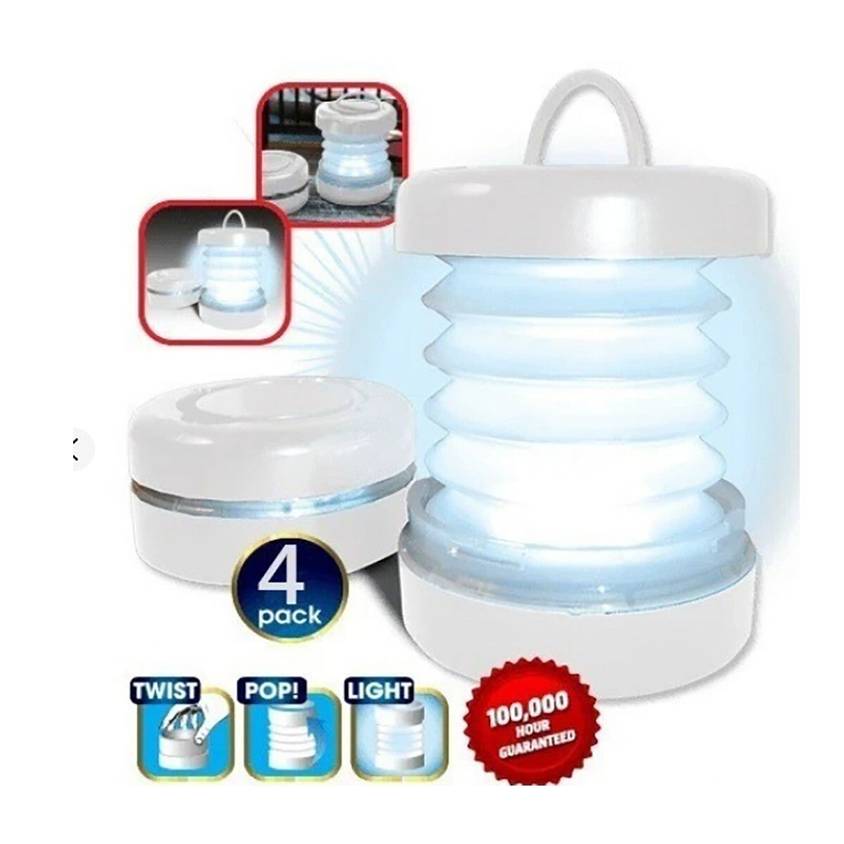 4 MINI LANTERNES LAMPES LUMIÈRE 5 LED TORCHE LANTERNE INTÉRIEUR EXTÉRIEUR CAMPING