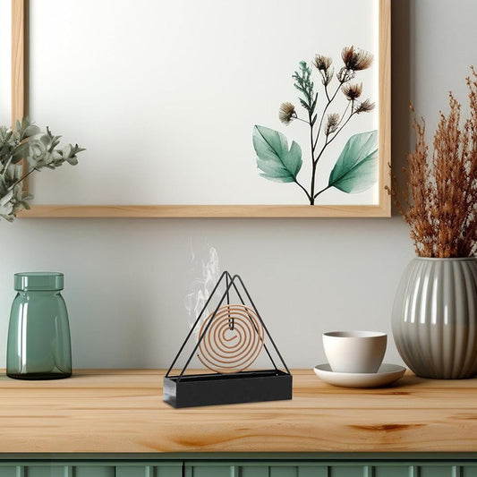 PORTA ZAMPIRONE NERO METALLO INTERNO ESTERNO SUPPORTO SPIRALE ANTIZANZARE