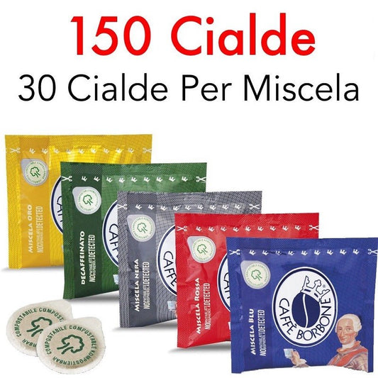150 CAPSULES ESE 44 CAFÉ BORBONE MIX DÉGUSTATION MÉLANGE ROUGE BLEU NOIR OR DÉCAFÉINÉ