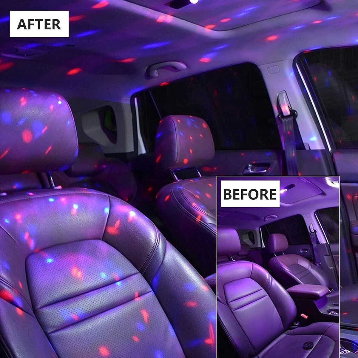 2 BARRE LED AUTO LUCE RGB INTERNI STELLE USB SENZA FILI ADESIVA CON TELECOMANDO