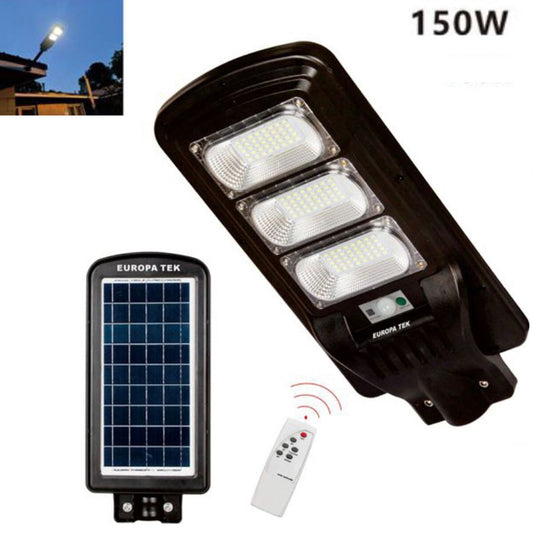 LAMPADAIRE SOLAIRE RUE PHARE LED EXTERIEUR DÉTECTEUR DE MOUVEMENT TÉLÉCOMMANDE 150W