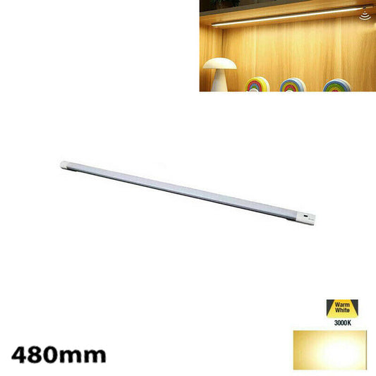 BARRE LED CUISINE PLACARD LUMIÈRE CHAUDE DÉTECTEUR DE MOUVEMENT MANUEL RECHARGEABLE 48CM