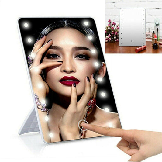 MIROIR DE MAQUILLAGE 16 LED ÉCLAIRÉ MIROIR À COSMÉTIQUES DE TABLE TE-B0144
