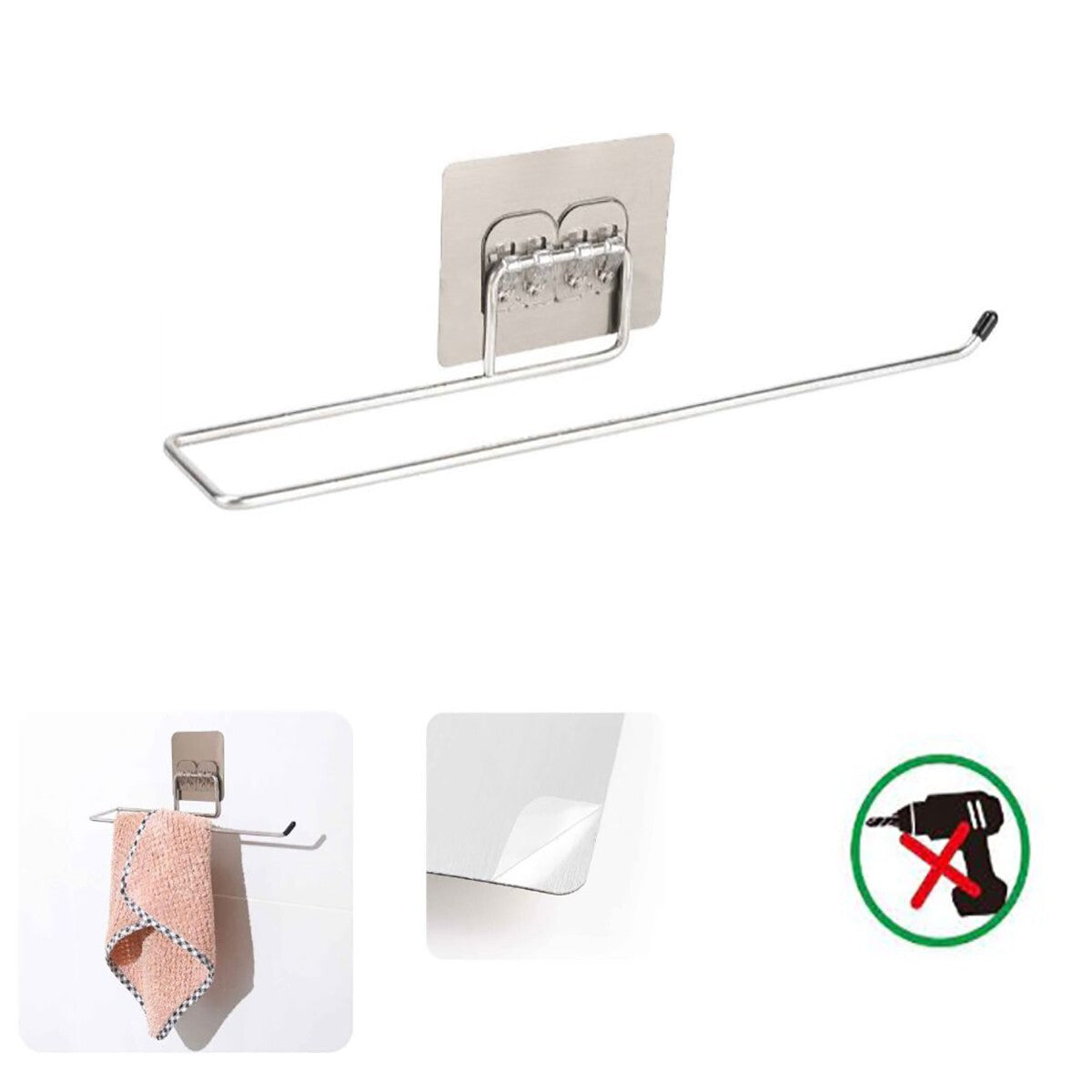 PORTA ASCIUGAMANI BAGNO PARETE SALVIETTE ARREDO CASA ADESIVO 03493