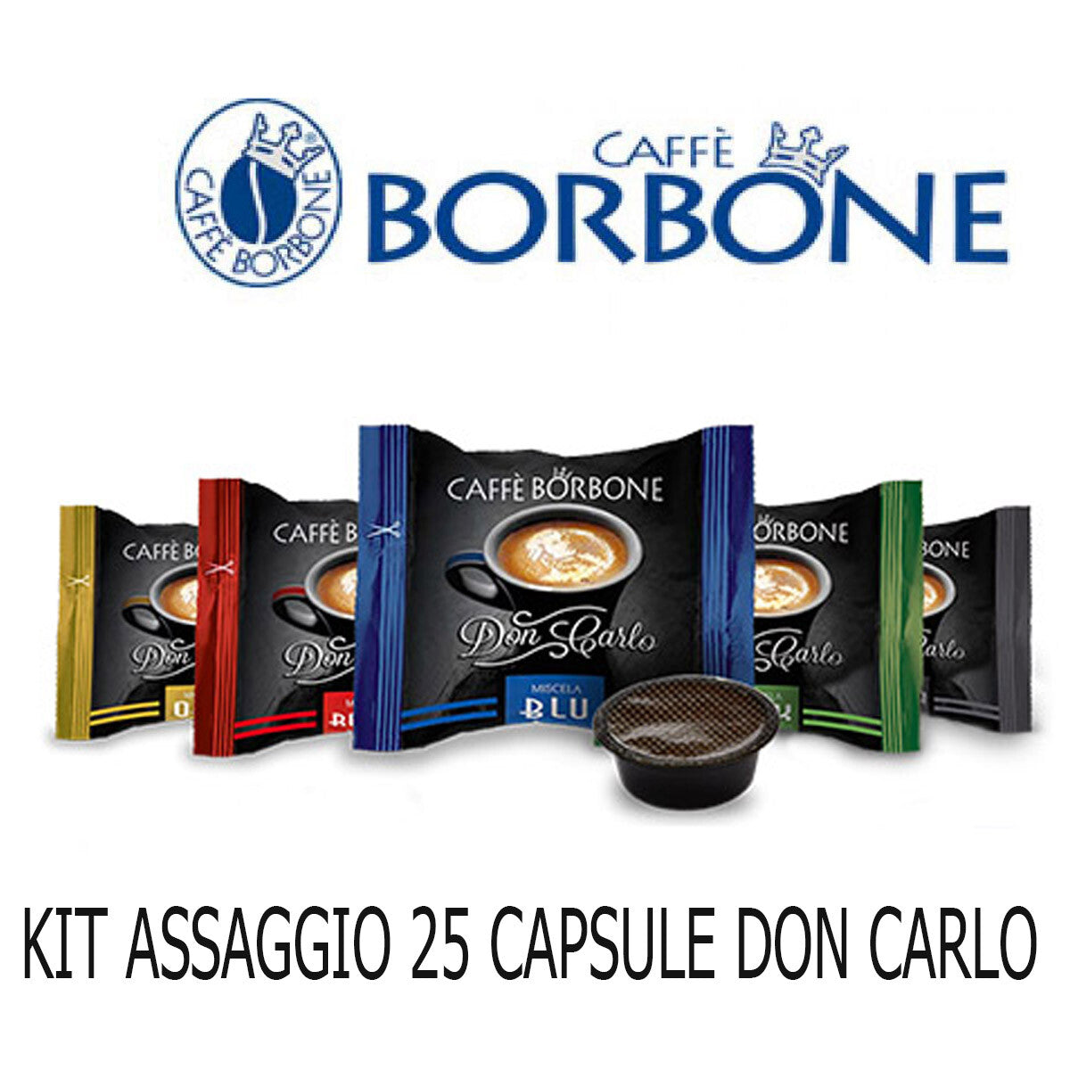 KIT 25 CAPSULES DOSES BORBONE BLEU OR NOIR ROUGE DEK COMPATIBLE DON CARLO