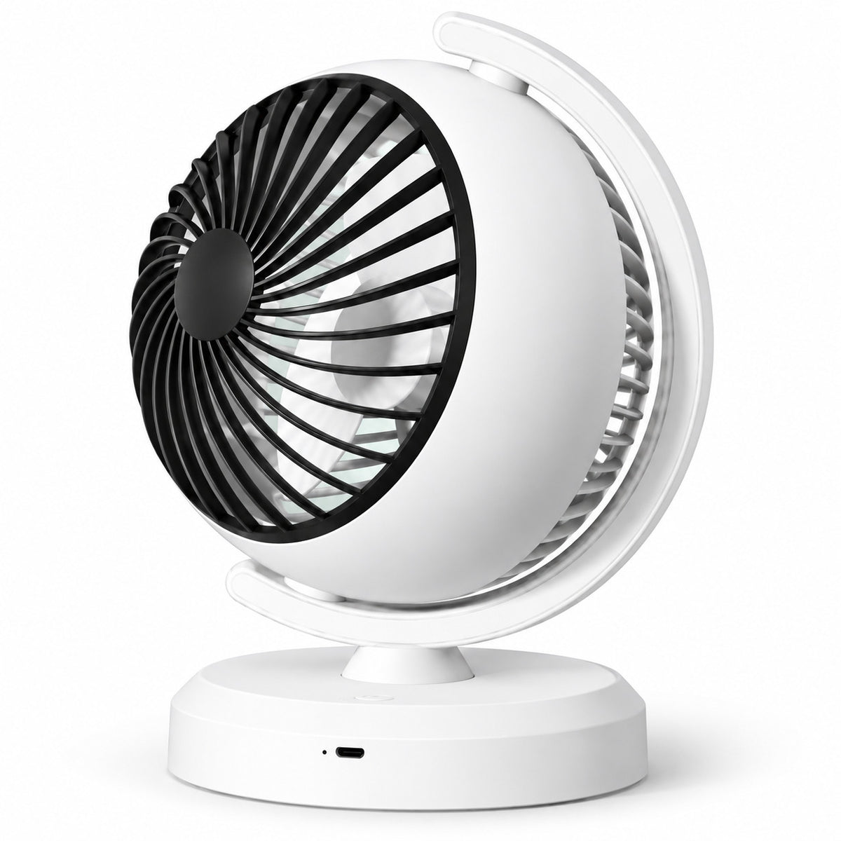 VENTILATORE DA TAVOLO A SFERA 3 VELOCITÀ LUCE LED ROTAZIONE 180° CAMERA AS-07117