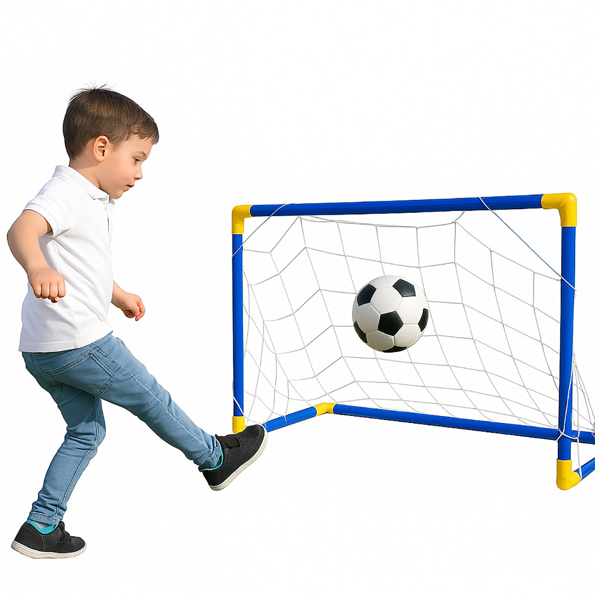 PORTA CALCIO PER BAMBINI 79X50X43CM CON RETE GIOCO SPORT ALL’APERTO GIOCATTOLO