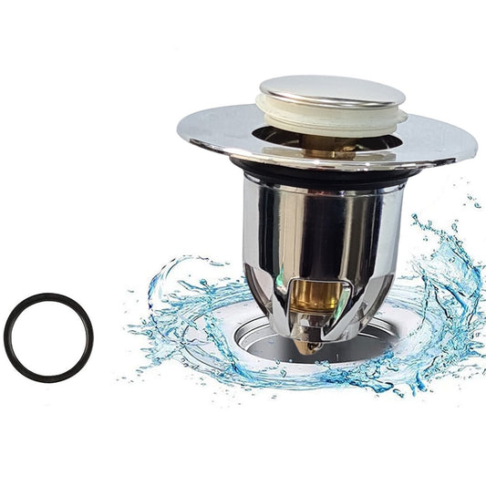 BONDE DE LAVABO DE SALLE DE BAINS UNIVERSELLE À CLAPET PUSH-UP AVEC FILTRE