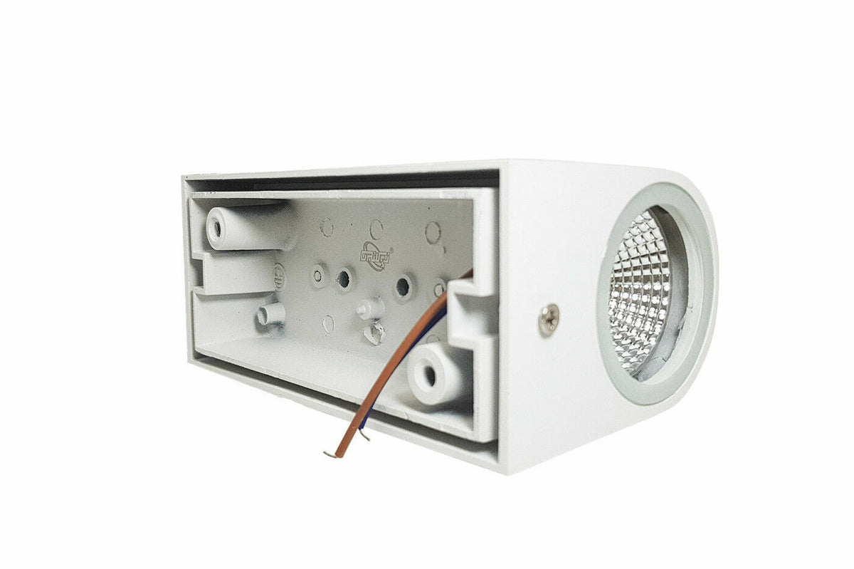 APPLIQUE LED 10W BLANCHE LAMPE DOUBLE LUMIÈRE CHAUDE MURALE UN DOWN SPOT EXTÉRIEUR