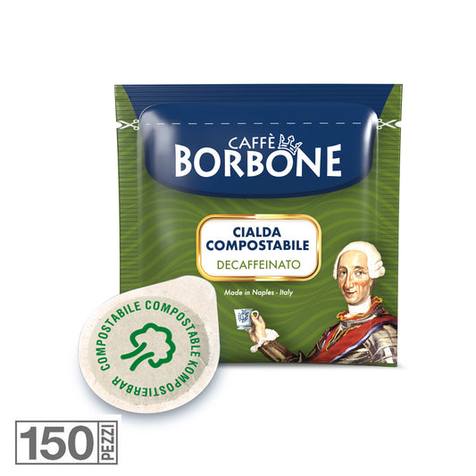 150 DOSES DE CAFÉ BORBONE MÉLANGE VERT ESE 44 MM INDIVIDUEL DÉCAFFÉINÉ DEK