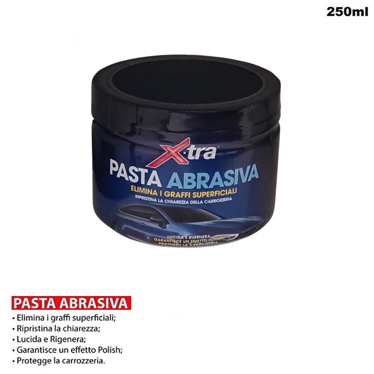 PASTA ABRASIVA 250ML XTRA ELIMINA GRAFFI SUPERFICIALI LUCIDA CARROZZERIA PC230