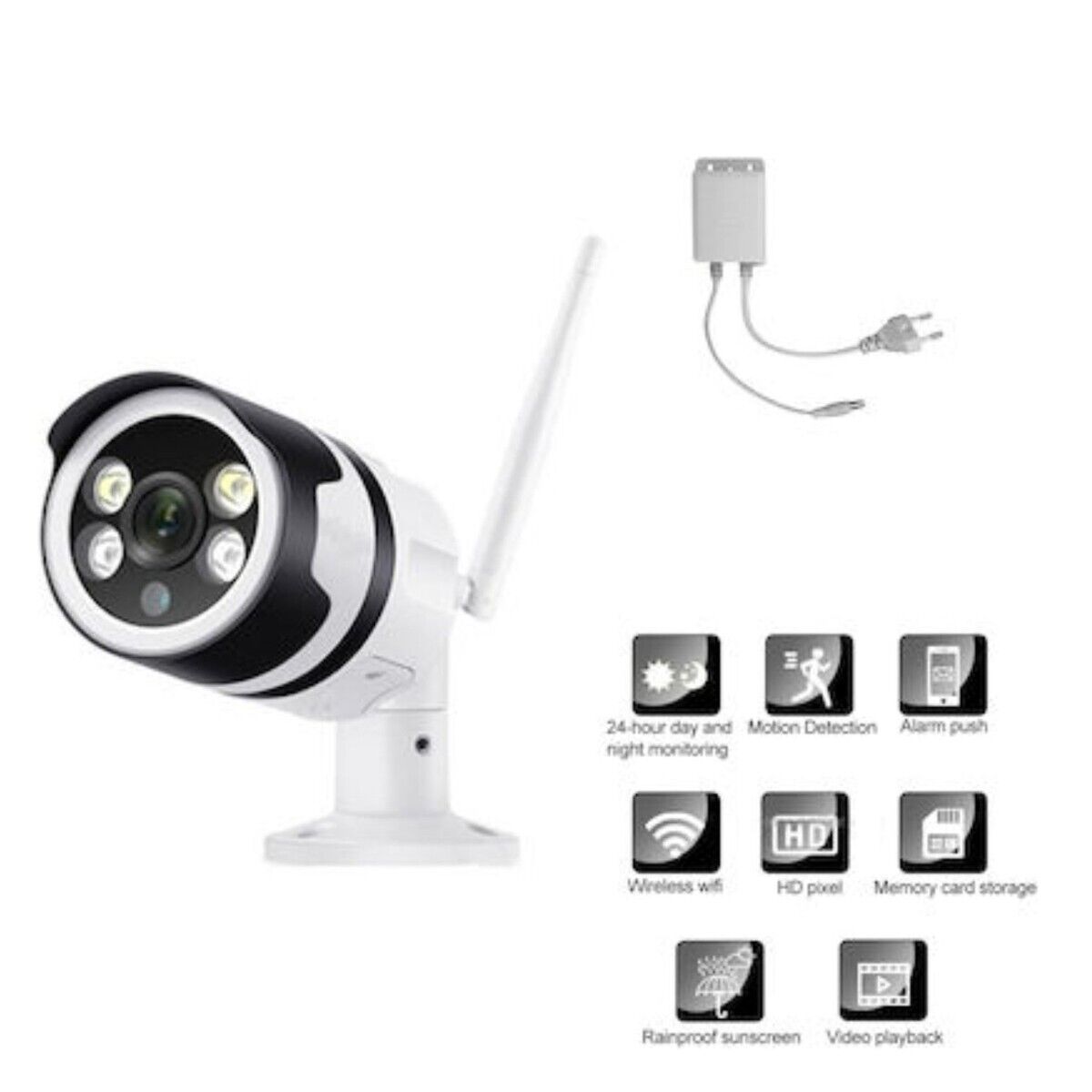 TELECAMERA IP VIDEOSORVEGLIANZA WI-FI CAMERA WIRELESS 5 LED 3.6MM JT-JW82210