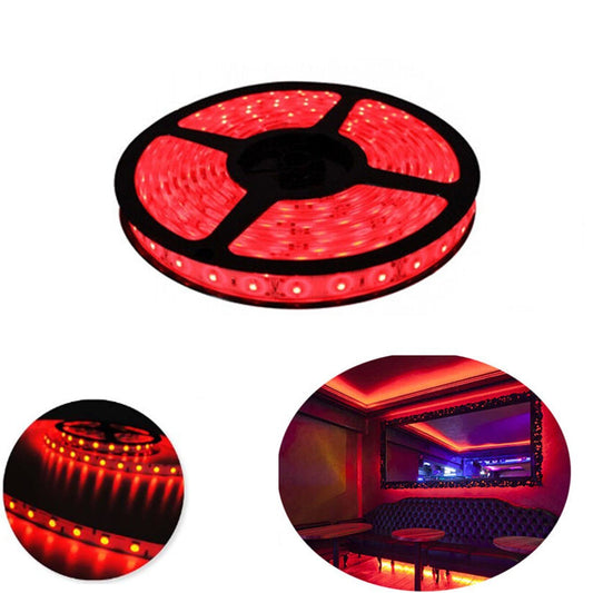 BANDEAU LED 5050 5M ADHÉSIF LUMIÈRE IP65 12V ROUGE