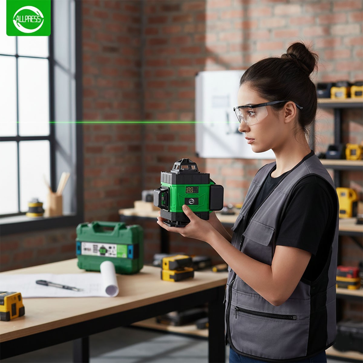 LIVELLA LASER 16 LINEE AUTOLIVELLANTE CON TREPPIEDE BATTERIA 2400MAH AS08632