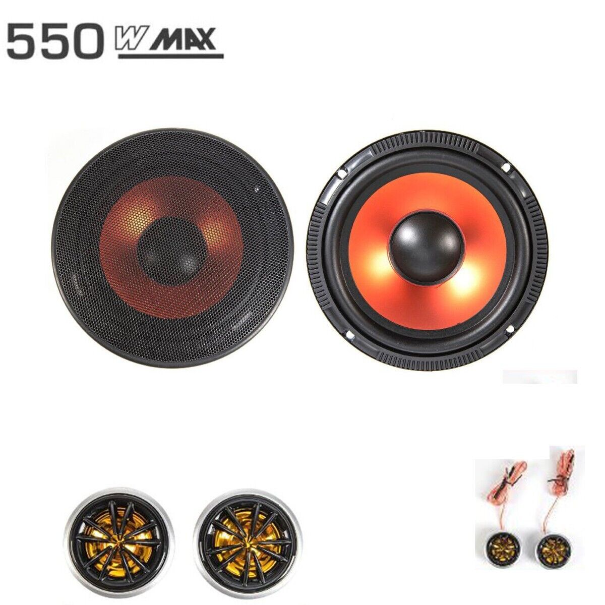 KIT COPPIA CASSE AUTO ALTOPARLANTE DOME TWEETER 60W AUDIO 120W RMS 550W SPEAKER