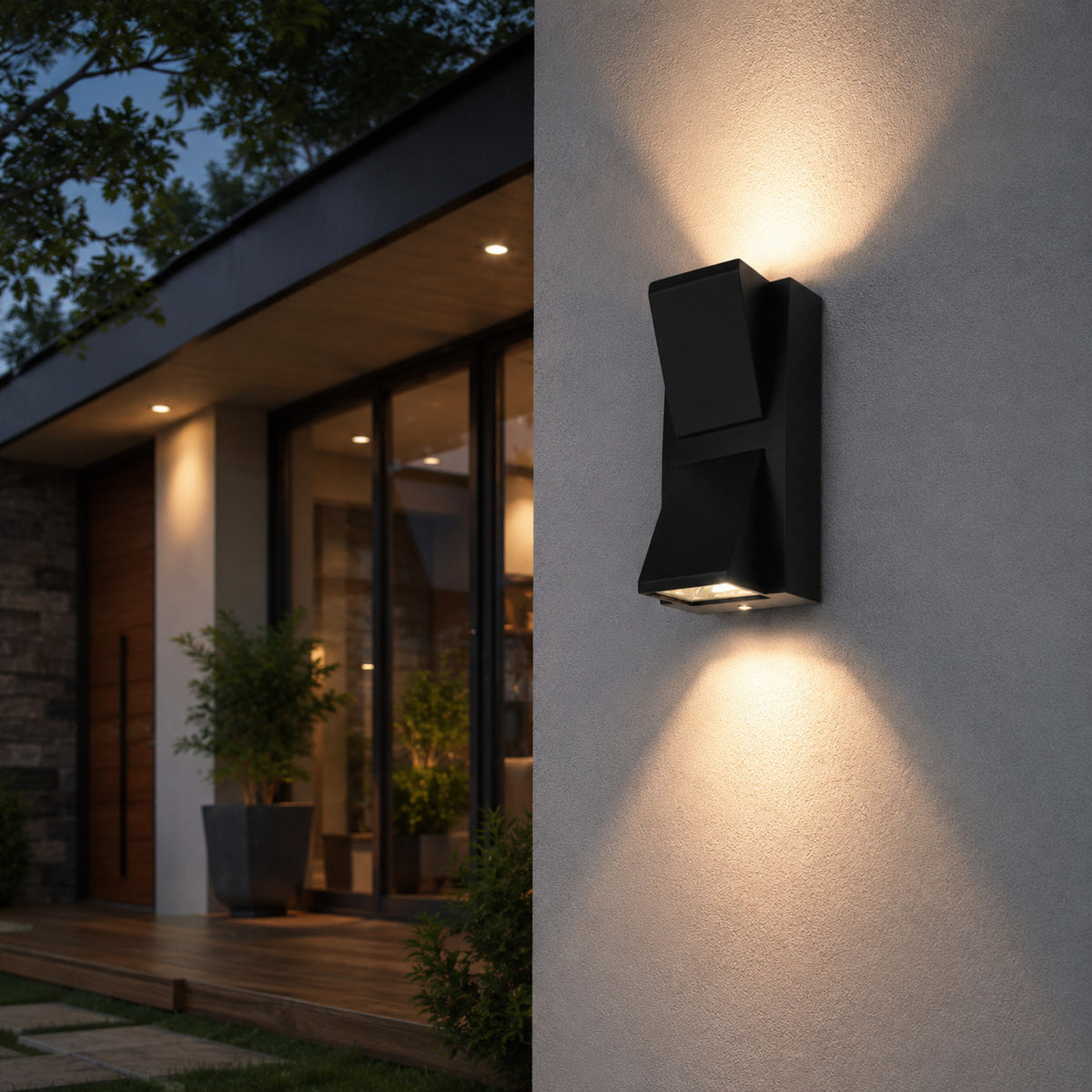 APPLIQUE LED 10W ESTERNO LAMPADA PARETE NERO IP65 3000K 4000K 6000K ET-31696