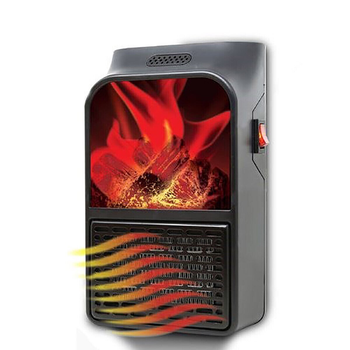 STUFA RISCALDATORE ELETTRICA CON FILO TERMOVENTILATORE 900W CAMINO FUOCO